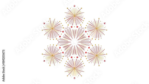 A Colorful Circular Star Pattern Against a White Background