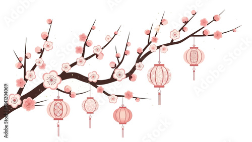 Branch with Flowers and Lanterns A Celebration of Spring