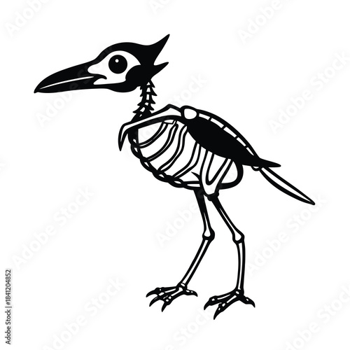 Vector illustration of a cartoon baby bird on a branch, perfect for wildlife and nature design