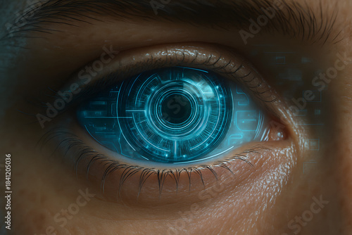 Wallpaper Mural Futuristisches Cyborg-Auge mit digitaler Iris Torontodigital.ca