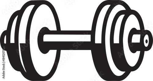 A bold monochrome image of a dumbbell represents fitness, strength, and the dedication to physical health. This image is a stark illustration that speaks to the pursuit of wellness.