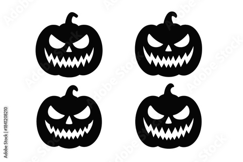 Halloween pumpkins in a spooky design for decorations or crafts during the autumn season