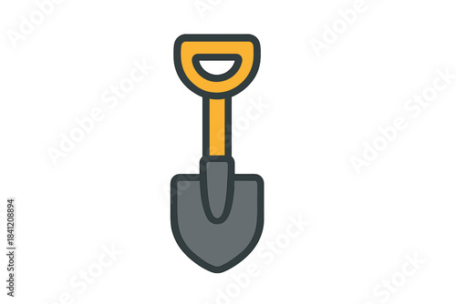 Shovel used for digging in garden and construction activities during daytime in outdoor settings