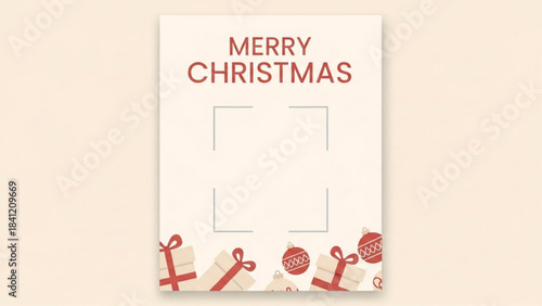 Christmas Instagram Story Template – Vertical Flat Vector with Gifts & Ornaments