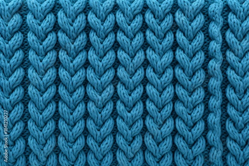 Blue knitted cloth texture background