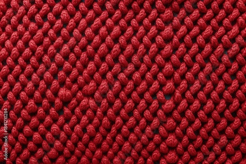 Red knitted cloth texture background