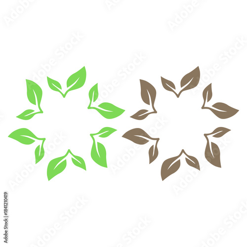 GREEN LEAVES NATURAL BIO ECO PRODUCT ORGANIC FARMING SIGN SYMBOL LOGO VECTOR