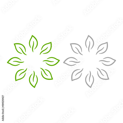 GREEN LEAVES NATURAL BIO ECO PRODUCT ORGANIC FARMING SIGN SYMBOL LOGO VECTOR