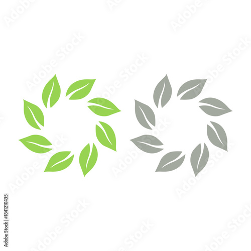GREEN LEAVES NATURAL BIO ECO PRODUCT ORGANIC FARMING SIGN SYMBOL LOGO VECTOR