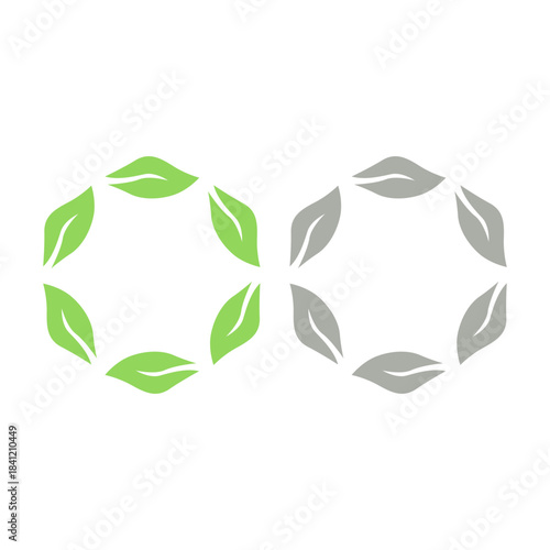 GREEN LEAVES NATURAL BIO ECO PRODUCT ORGANIC FARMING SIGN SYMBOL LOGO VECTOR