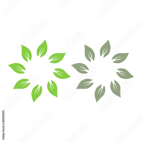 GREEN LEAVES NATURAL BIO ECO PRODUCT ORGANIC FARMING SIGN SYMBOL LOGO VECTOR