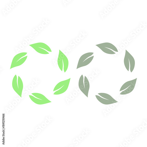 GREEN LEAVES NATURAL BIO ECO PRODUCT ORGANIC FARMING SIGN SYMBOL LOGO VECTOR