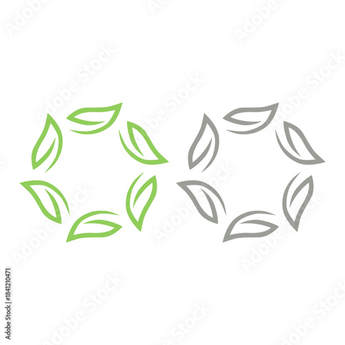 GREEN LEAVES NATURAL BIO ECO PRODUCT ORGANIC FARMING SIGN SYMBOL LOGO VECTOR