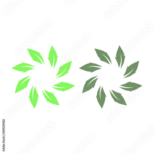 GREEN LEAVES NATURAL BIO ECO PRODUCT ORGANIC FARMING SIGN SYMBOL LOGO VECTOR