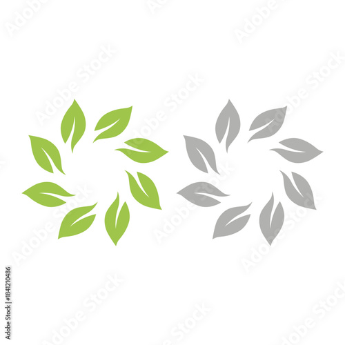 GREEN LEAVES NATURAL BIO ECO PRODUCT ORGANIC FARMING SIGN SYMBOL LOGO VECTOR