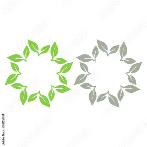 GREEN LEAVES NATURAL BIO ECO PRODUCT ORGANIC FARMING SIGN SYMBOL LOGO VECTOR
