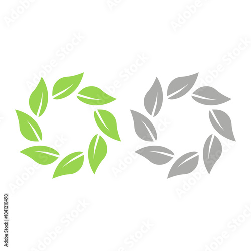 GREEN LEAVES NATURAL BIO ECO PRODUCT ORGANIC FARMING SIGN SYMBOL LOGO VECTOR