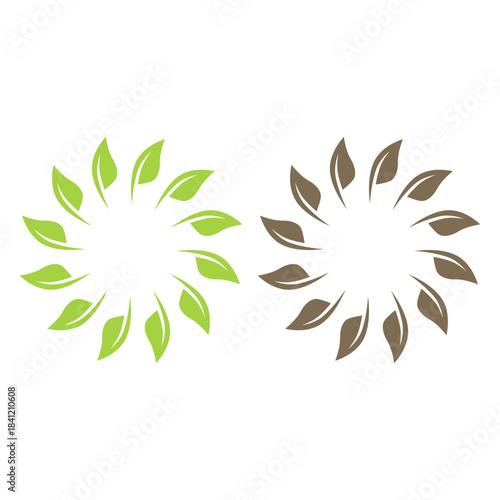 GREEN LEAVES NATURAL BIO ECO PRODUCT ORGANIC FARMING SIGN SYMBOL LOGO VECTOR