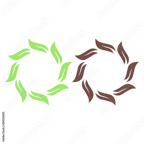 GREEN LEAVES NATURAL BIO ECO PRODUCT ORGANIC FARMING SIGN SYMBOL LOGO VECTOR
