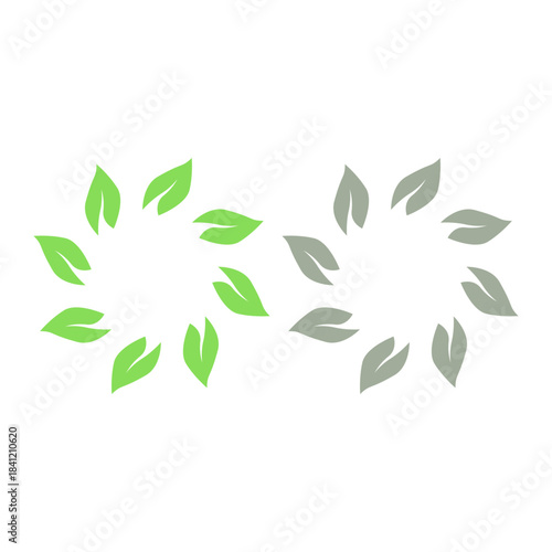 GREEN LEAVES NATURAL BIO ECO PRODUCT ORGANIC FARMING SIGN SYMBOL LOGO VECTOR