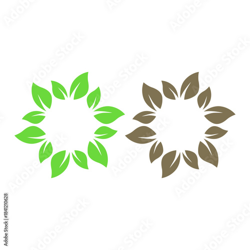 GREEN LEAVES NATURAL BIO ECO PRODUCT ORGANIC FARMING SIGN SYMBOL LOGO VECTOR