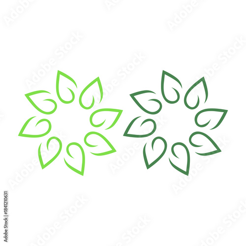 GREEN LEAVES NATURAL BIO ECO PRODUCT ORGANIC FARMING SIGN SYMBOL LOGO VECTOR