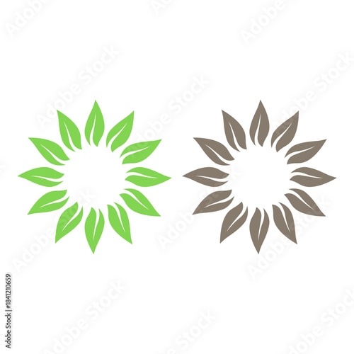 GREEN LEAVES NATURAL BIO ECO PRODUCT ORGANIC FARMING SIGN SYMBOL LOGO VECTOR