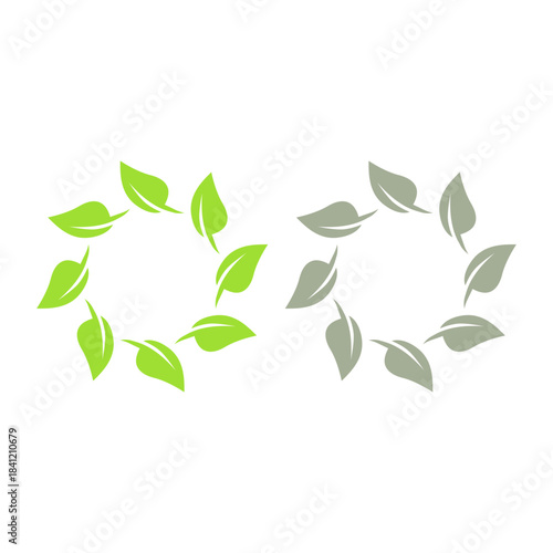 GREEN LEAVES NATURAL BIO ECO PRODUCT ORGANIC FARMING SIGN SYMBOL LOGO VECTOR
