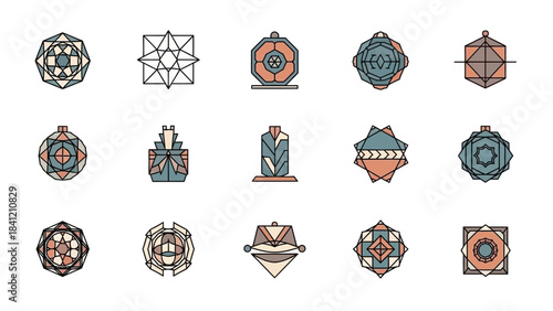 Collection of Geometric Abstract Symbols and Icons.