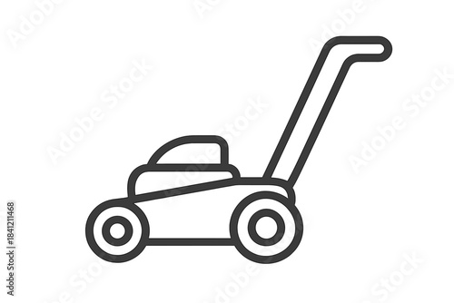 Push lawnmower equipment for yard work and residential lawn maintenance