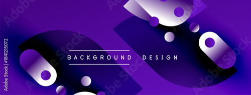 Abstract purple background. Fluid shapes overlap, creating dynamic visual effect. Modern design elements present.