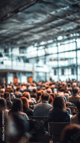 Wallpaper Mural A large crowd of people are sitting in a room, with a sense of anticipation Torontodigital.ca