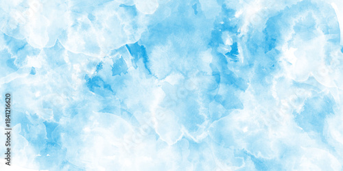 Pastel blue paper texture pattern background, Abstract blue sky with clouds, Light blue background with watercolor, cold ice color art, contemporary artistic backdrop,