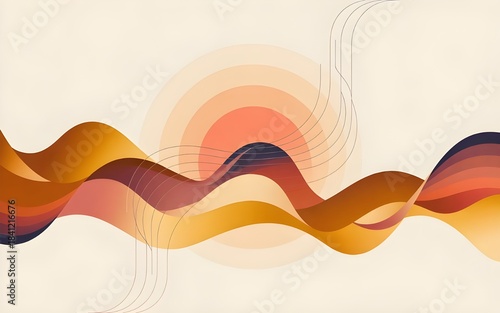 An abstract representation of Father’s Day featuring soft geometric waves Harmonic Shapes of Father’s Day