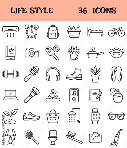 Lifestyle icons featuring everyday objects