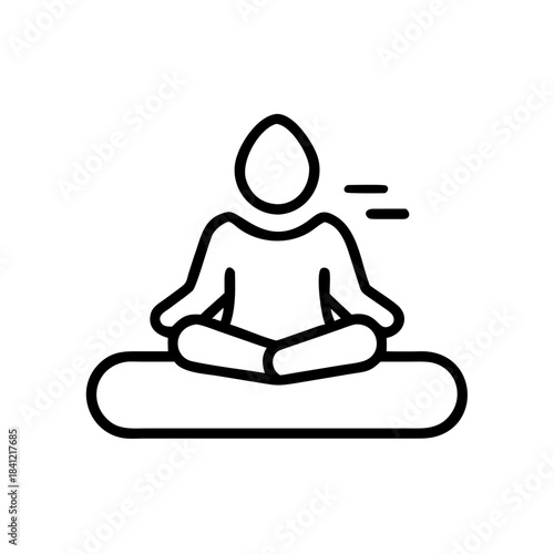 Lifestyle meditation cushion icon transparent background