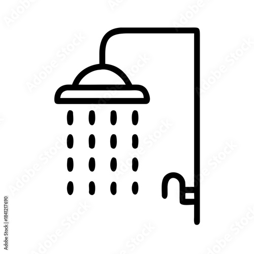 Lifestyle shower stall icon transparent background