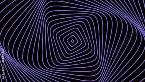 Blue–Purple Irregular Square Ripple – Abstract Concentric Spiral Line Loop