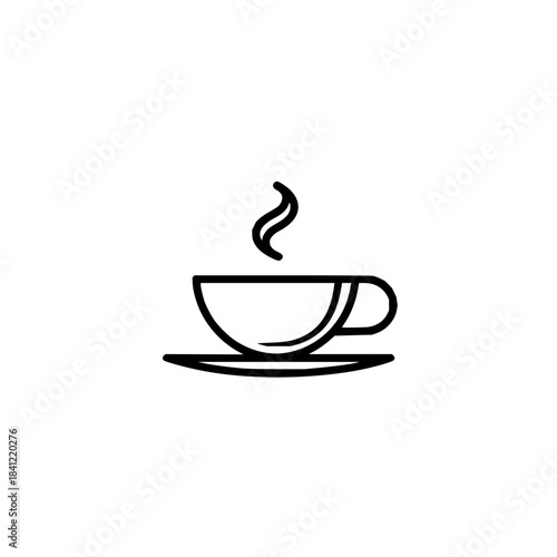 Steaming Hot Coffee Cup on Saucer