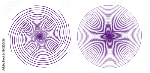 Purple spiral line art designs