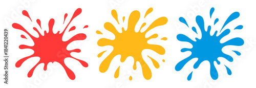 Set of colorful liquid splash designs