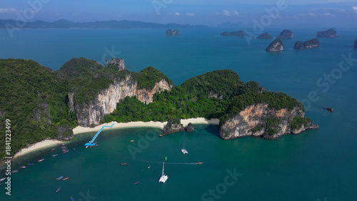 Traveling in Thailand, popular destinations in Thailand. Hong Island in Krabi Province, a popular daytrip destination. 