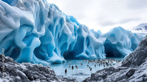 Majestic Glacier: A breathtaking view of a majestic glacier in the Arctic, with its stunning blue hues.
