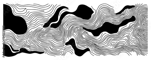 Organic Topographic Wave Pattern Vector Background with Fluid Lines and Liquid Shapes for Abstract Geology Design