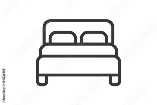 Comfortable double bed with two pillows, representing bedroom furniture and hotel accommodation