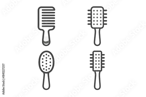 Set of essential hair care tools including paddle brush and wide tooth comb