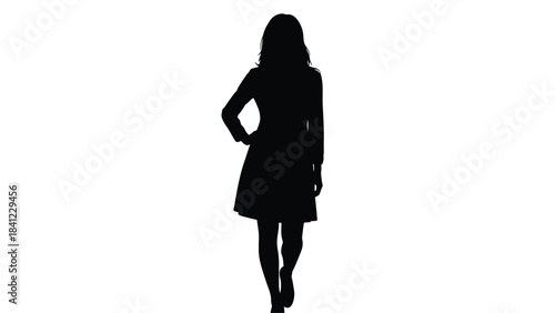 Silhouette of a woman posing with one hand on her hip