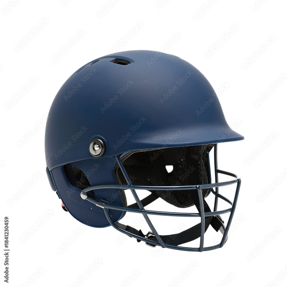 Fototapeta premium Blue cricket helmet with protective face guard