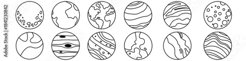 Planet icon vector set. astronomy illustration sign collection. space symbol. science logo.