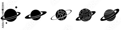 Planet icon vector set. astronomy illustration sign collection. space symbol. science logo.